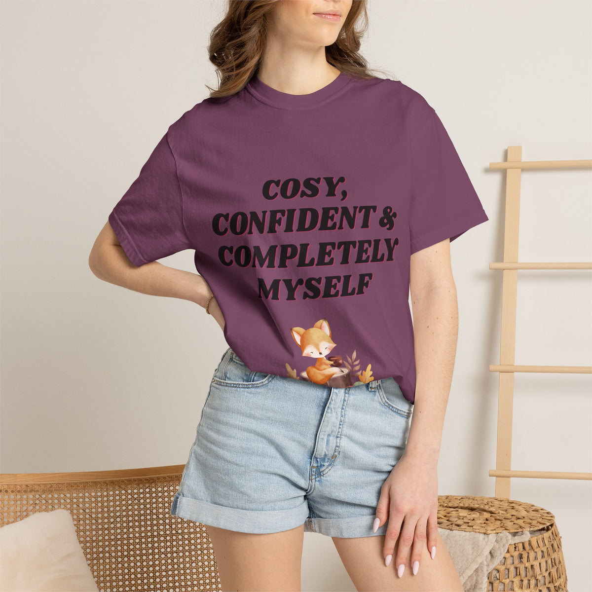 Cozy Confident Fox T-Shirt — "Cosy; Confident & Completely Myself"