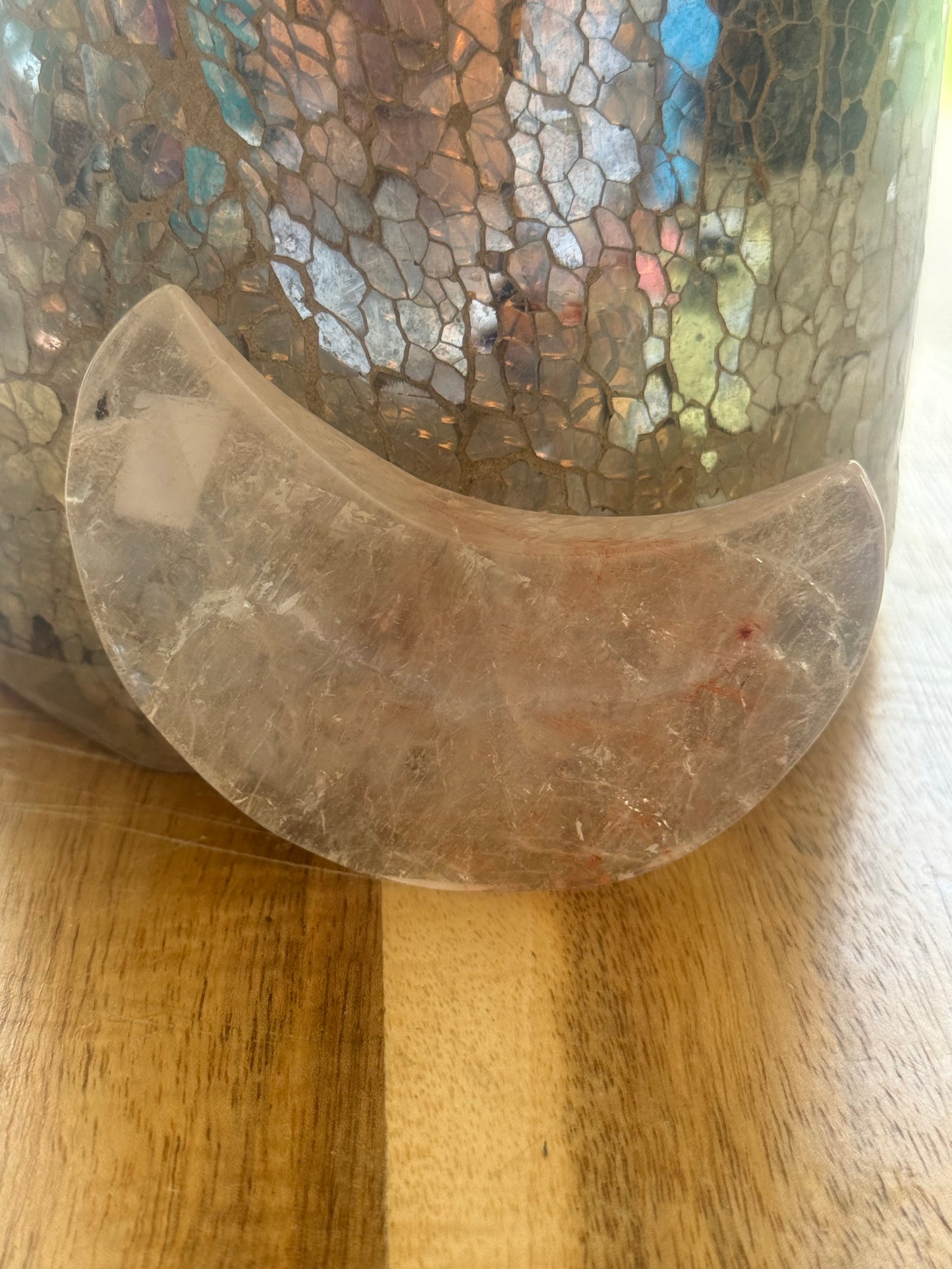 Clear quartz moon