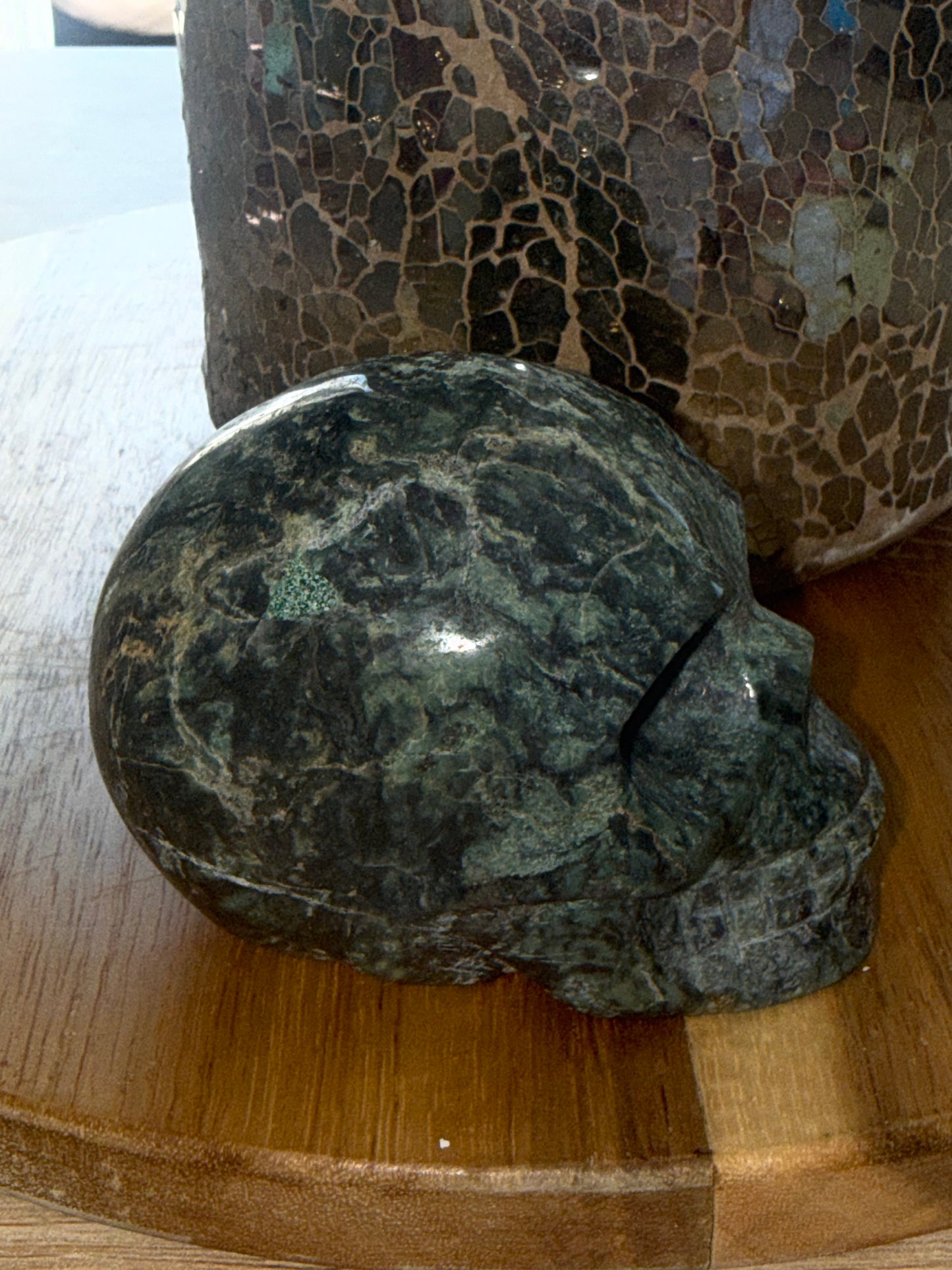 Moss Agate Skull