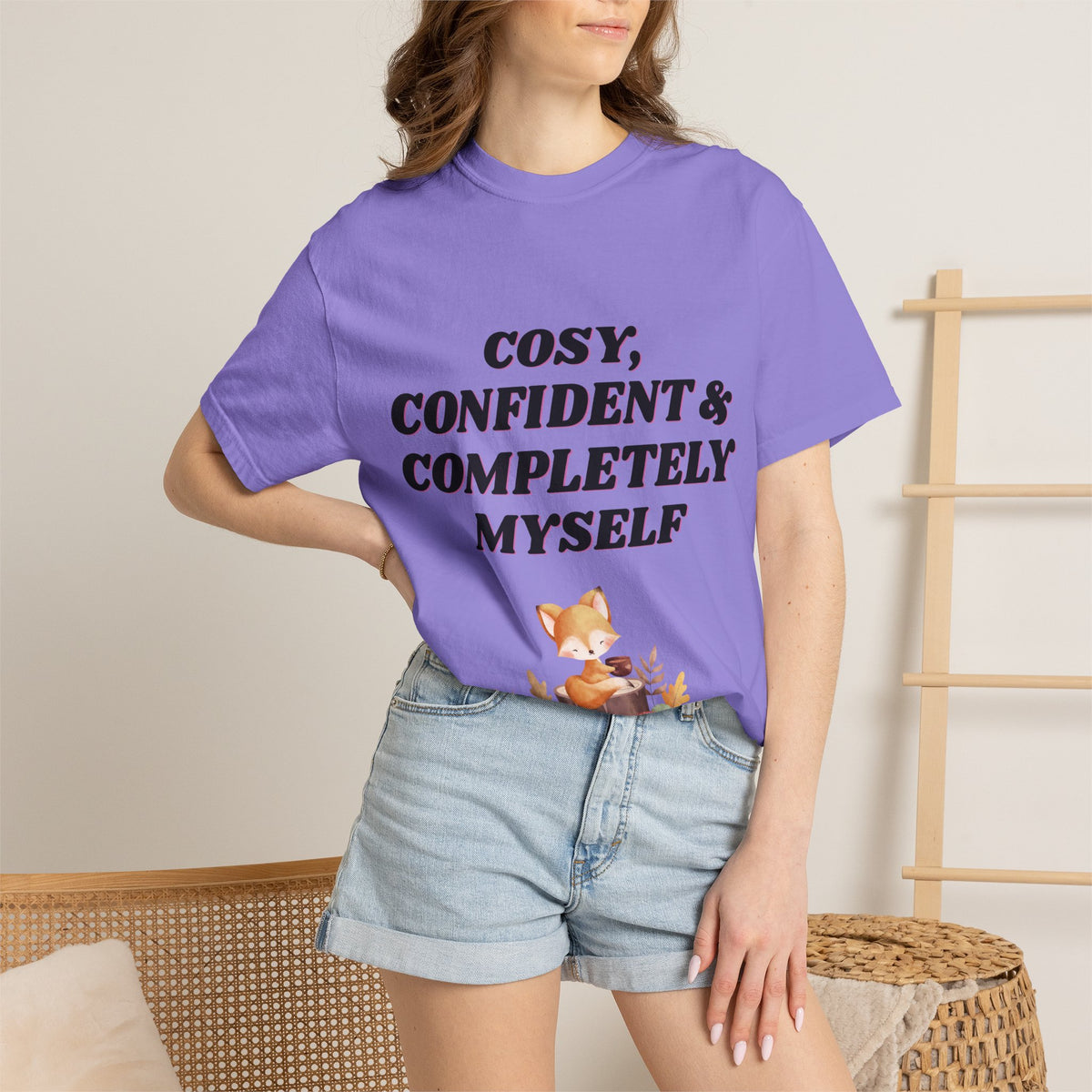 Cozy Confident Fox T-Shirt — "Cosy; Confident & Completely Myself"