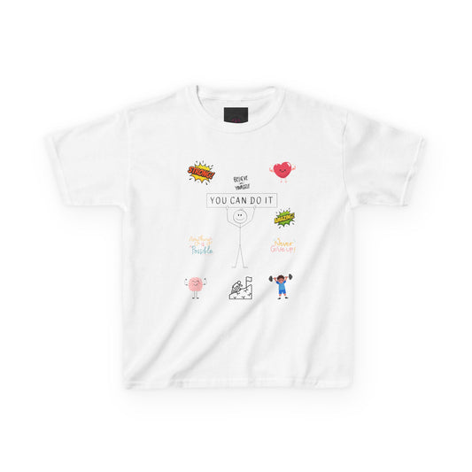 Kids 'You Can Do It' Motivational Tee (designed by Alfie) — Positive Affirmation Graphic Shirt for Children