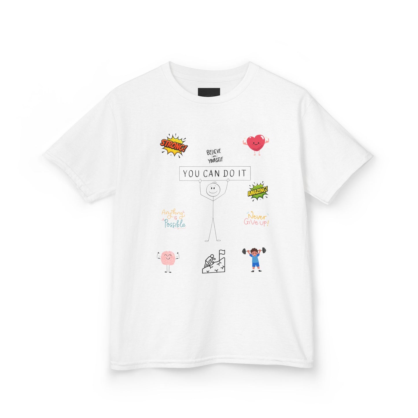Kids 'You Can Do It' Motivational Tee (designed by Alfie) — Positive Affirmation Graphic Shirt for Children