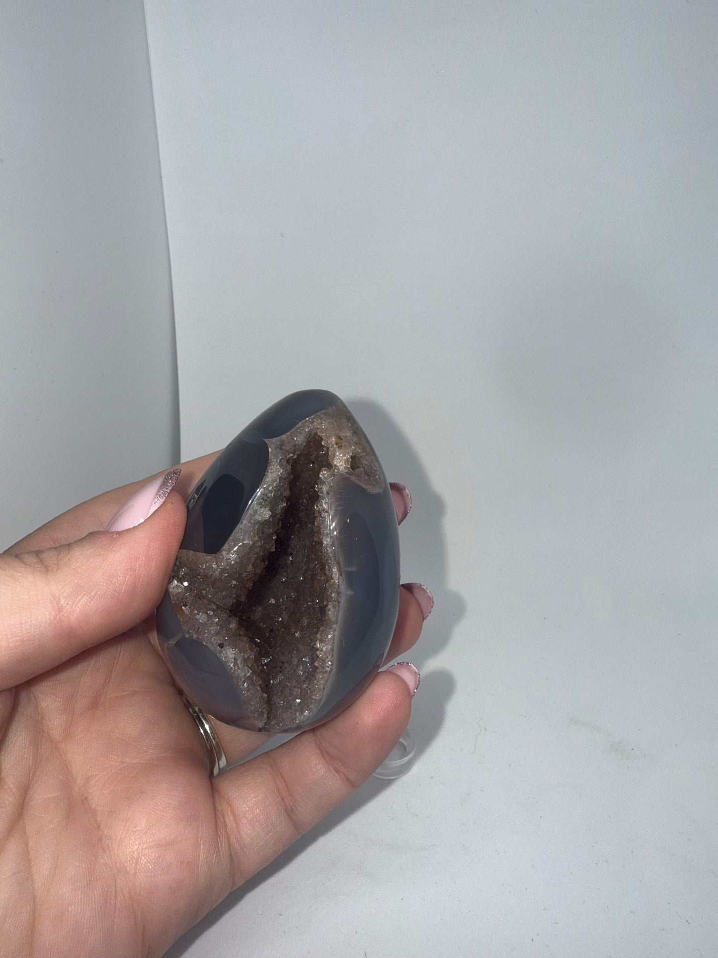 Agate Amethyst Egg