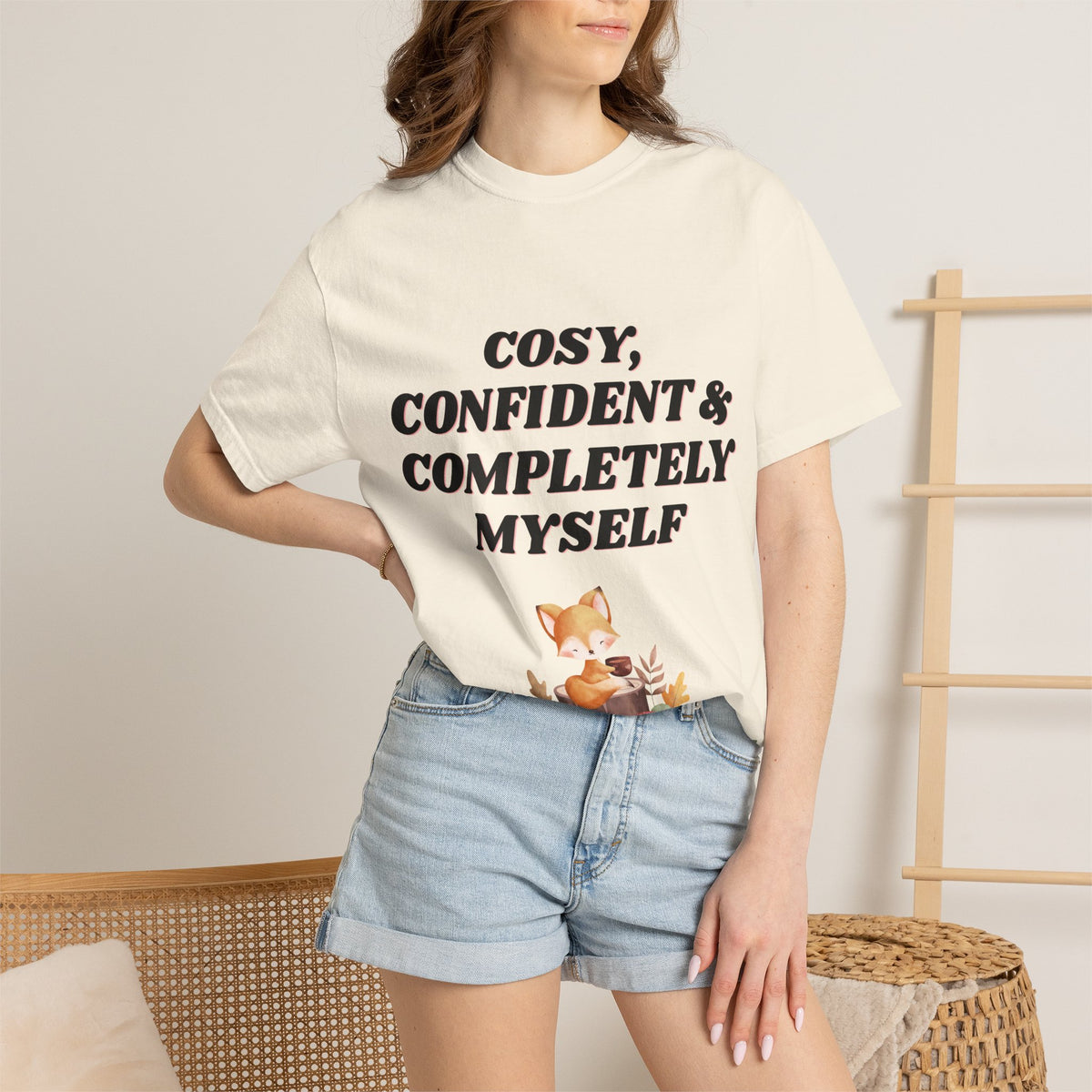Cozy Confident Fox T-Shirt — "Cosy; Confident & Completely Myself"