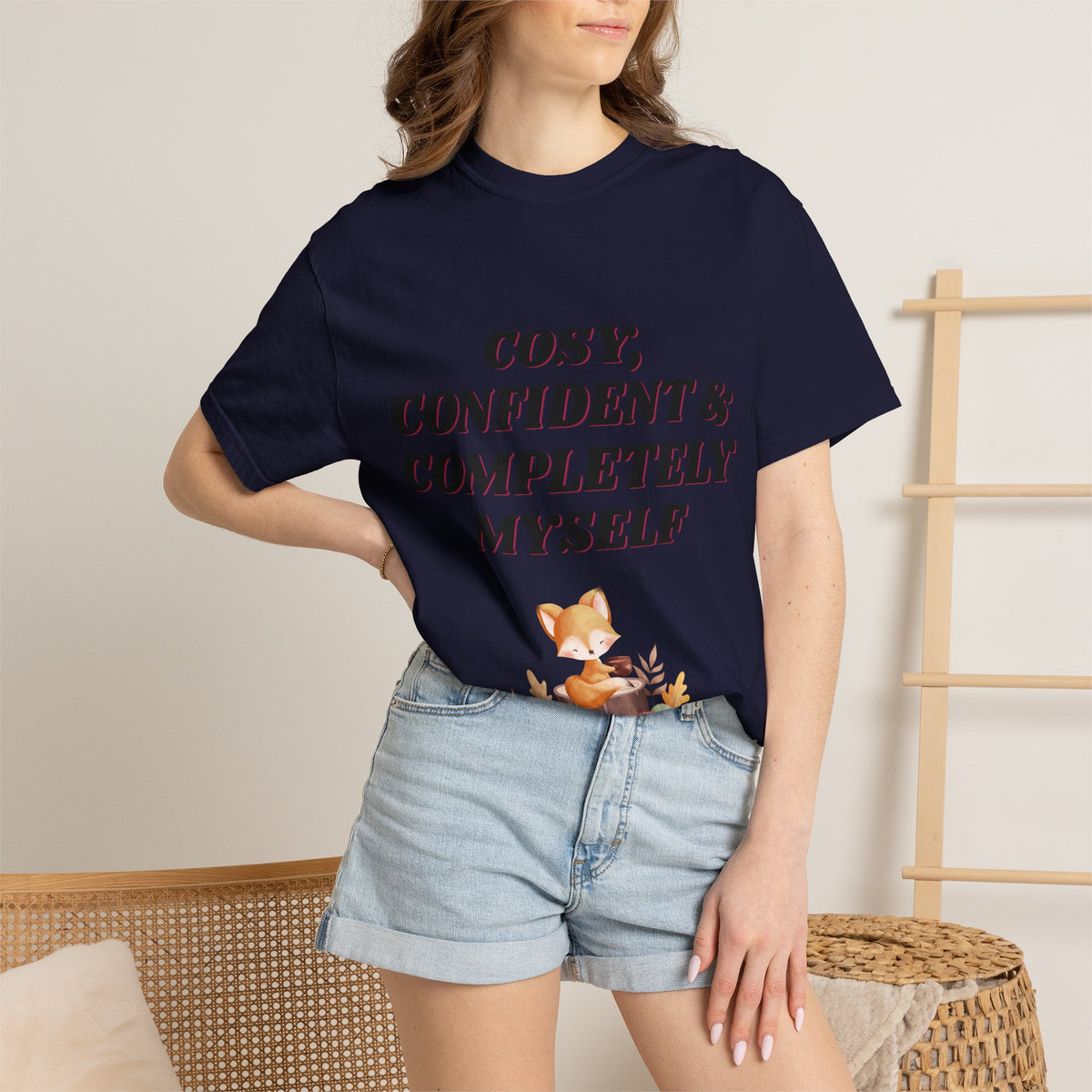 Cozy Confident Fox T-Shirt — "Cosy; Confident & Completely Myself"