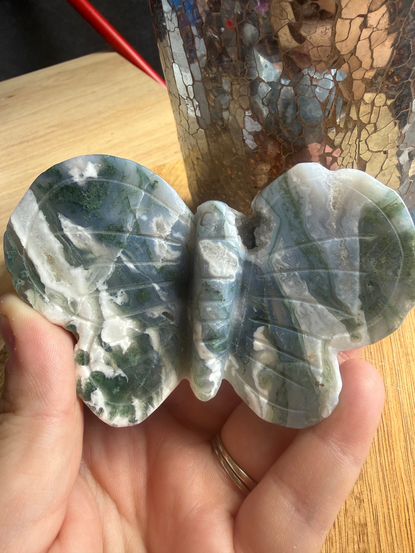 Moss Agate Butterfly B