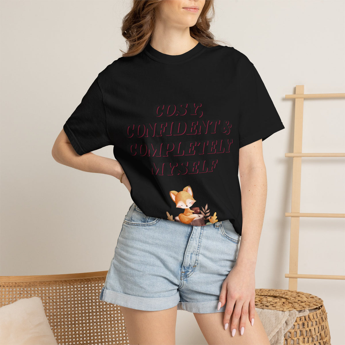 Cozy Confident Fox T-Shirt — "Cosy; Confident & Completely Myself"
