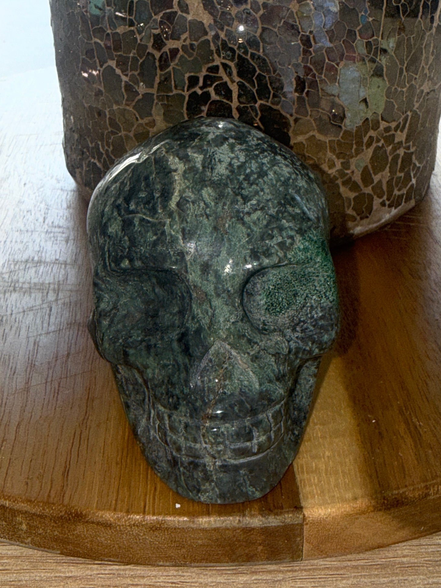 Moss Agate Skull