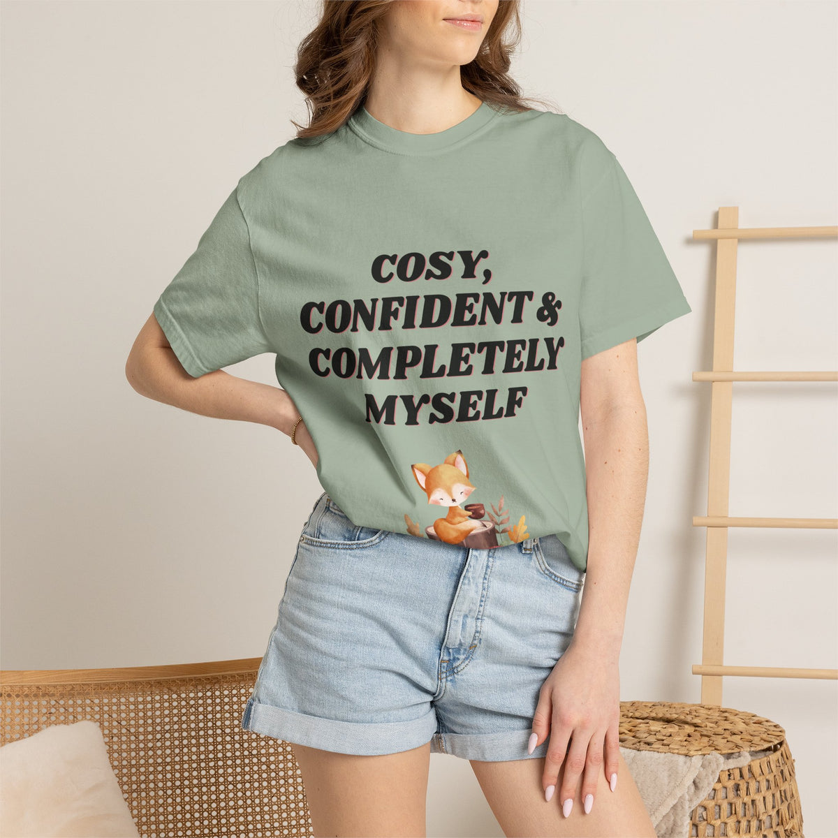Cozy Confident Fox T-Shirt — "Cosy; Confident & Completely Myself"