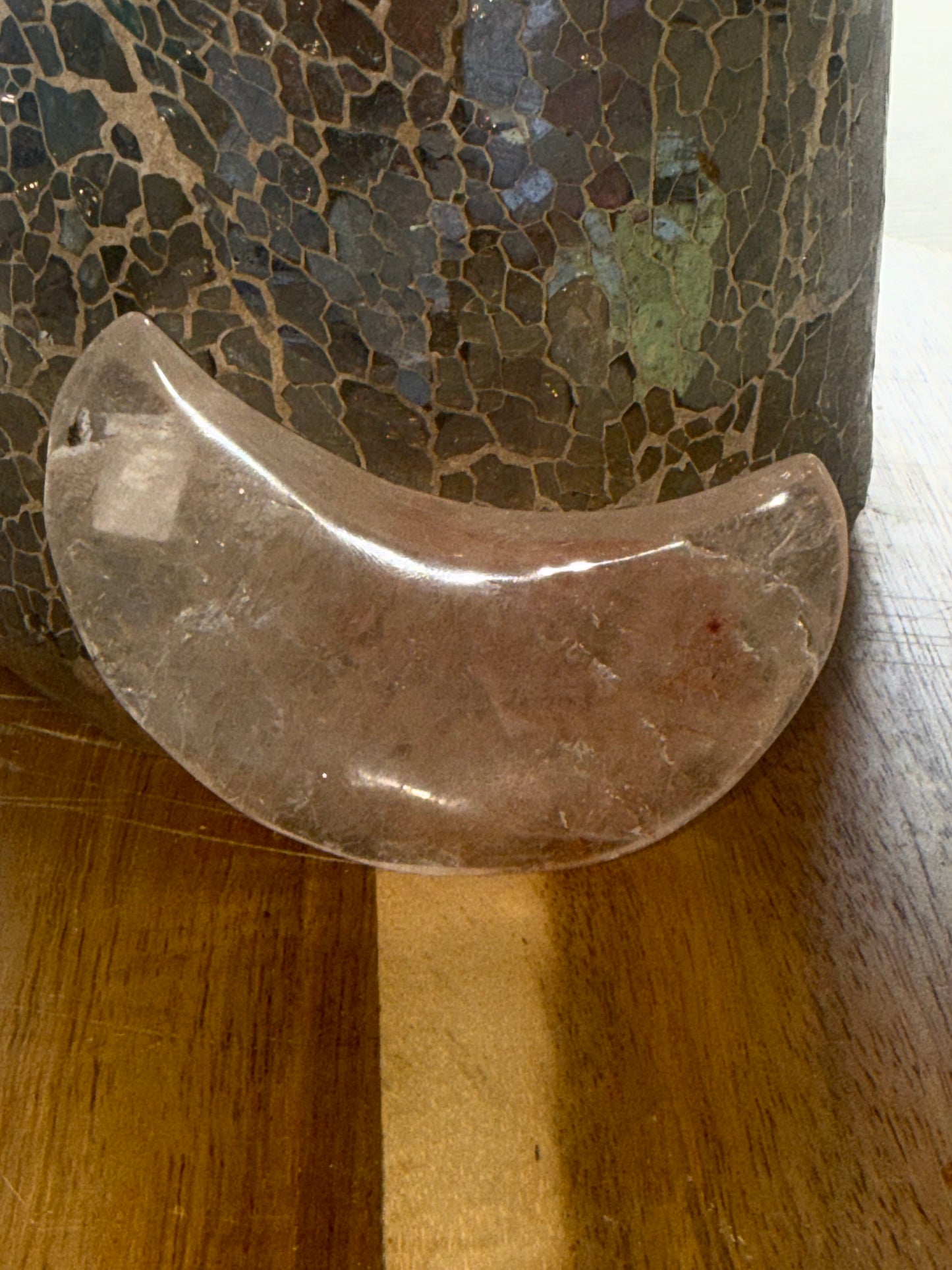 Clear quartz moon