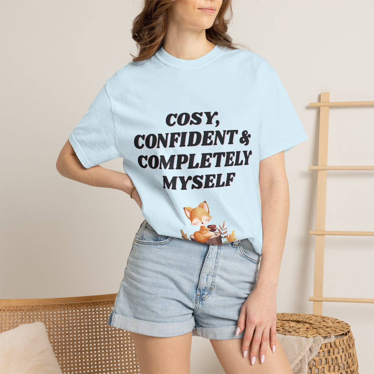 Cozy Confident Fox T-Shirt — "Cosy; Confident & Completely Myself"