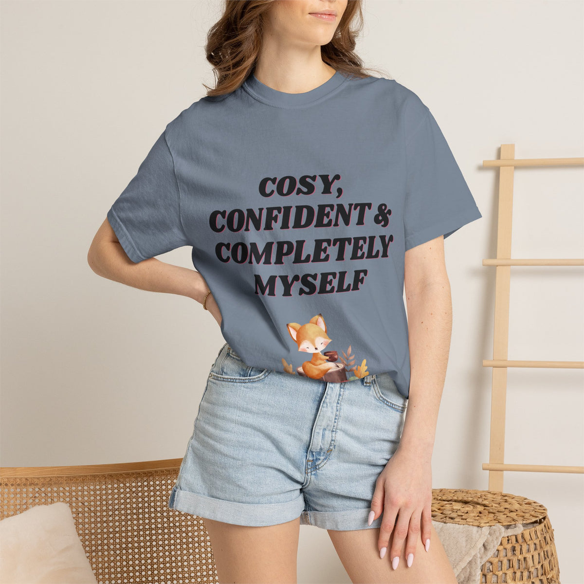 Cozy Confident Fox T-Shirt — "Cosy; Confident & Completely Myself"