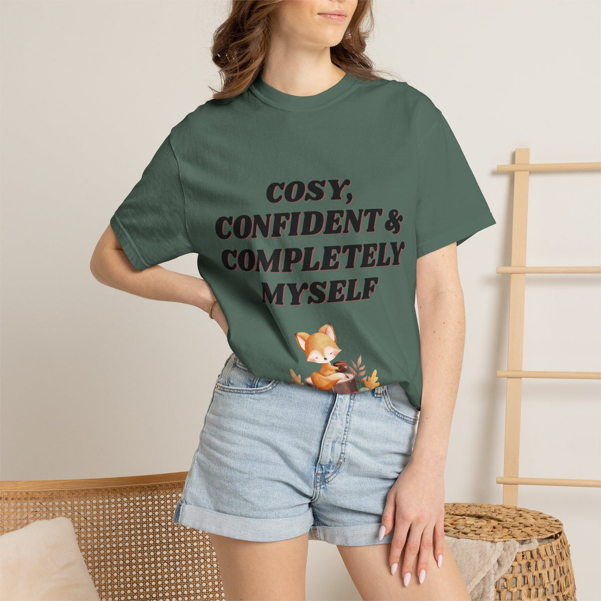 Cozy Confident Fox T-Shirt — "Cosy; Confident & Completely Myself"