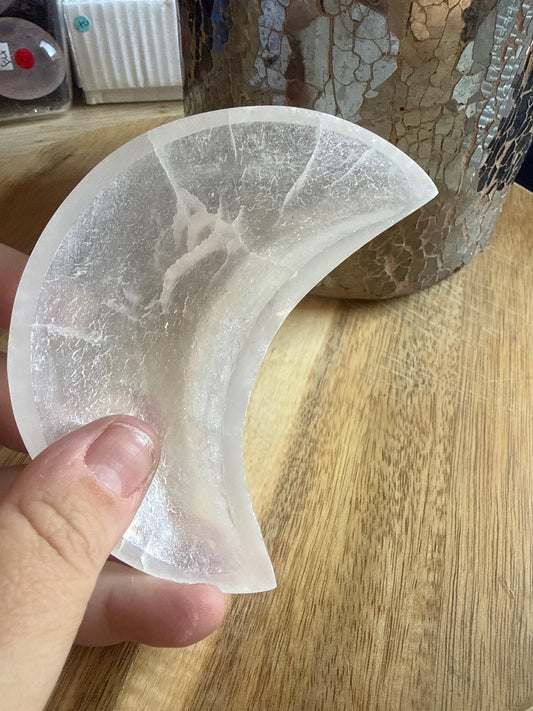 Selenite moon bowl A