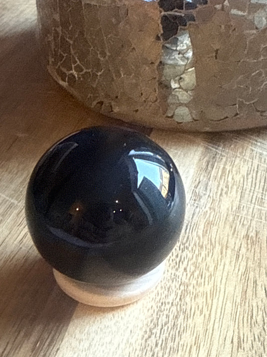 Black obsidian sphere