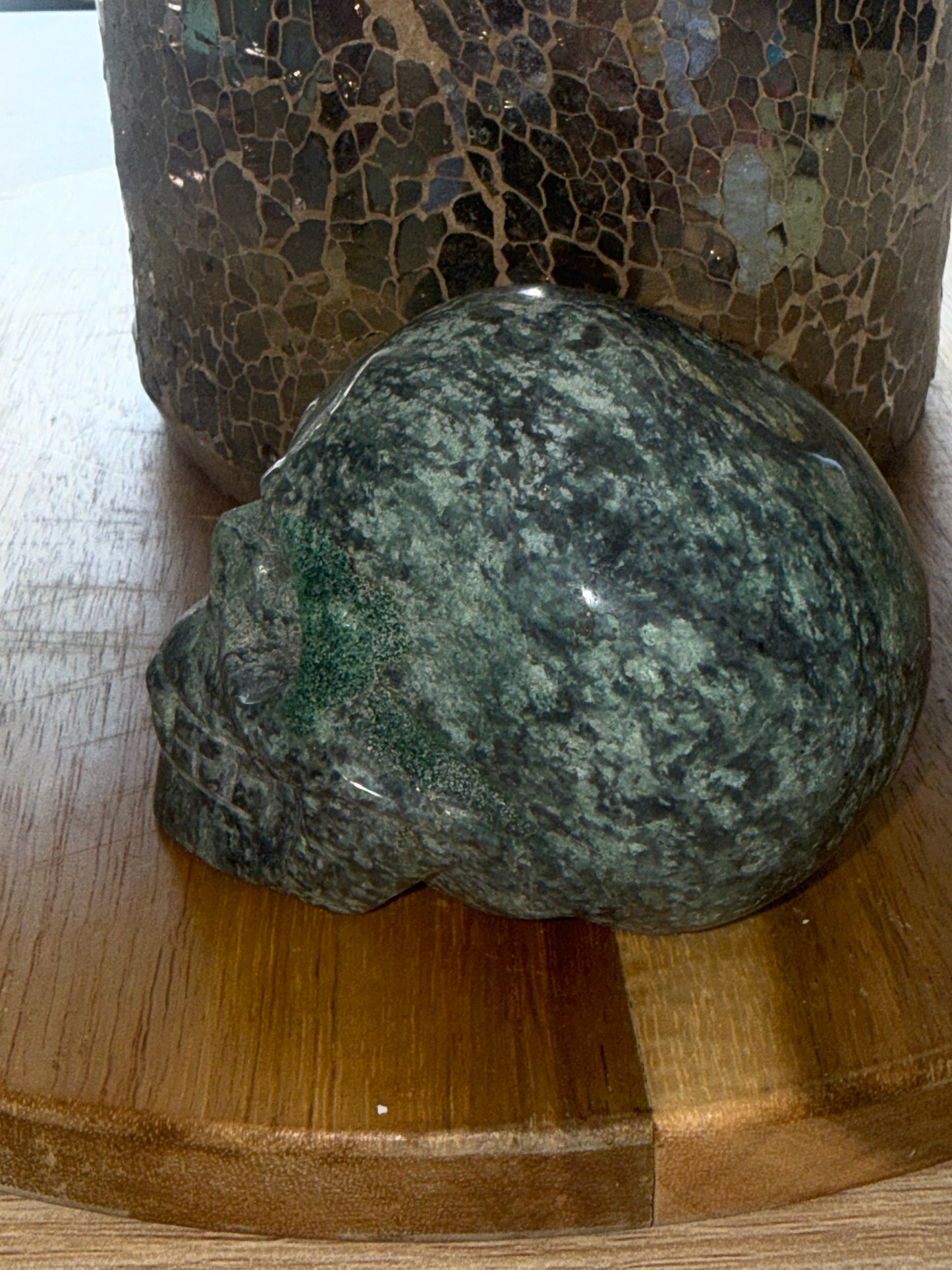 Moss Agate Skull