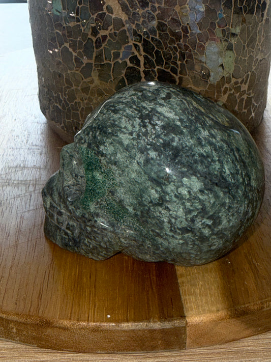 Moss Agate Skull