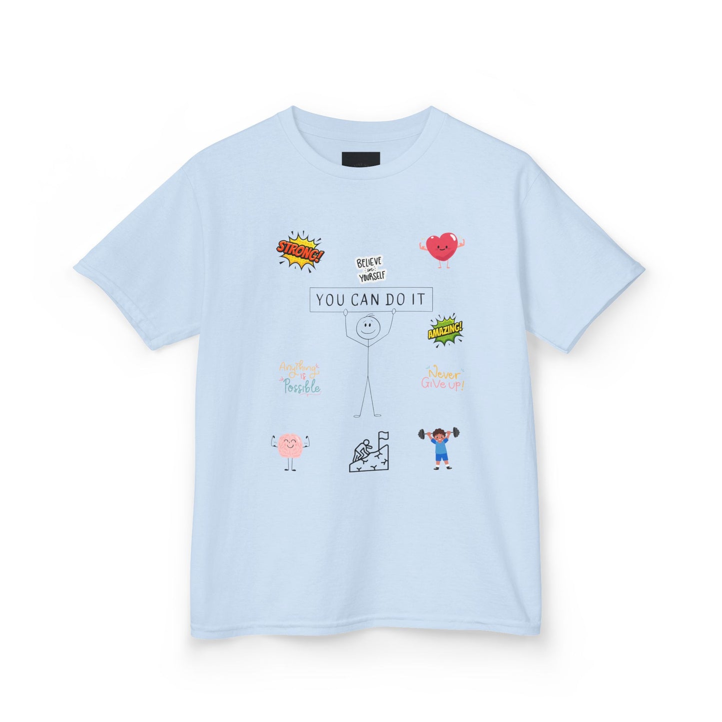 Kids 'You Can Do It' Motivational Tee (designed by Alfie) — Positive Affirmation Graphic Shirt for Children
