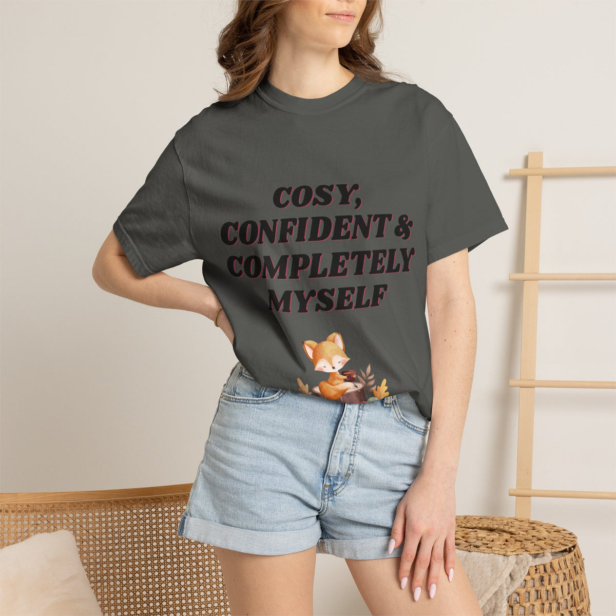 Cozy Confident Fox T-Shirt — "Cosy; Confident & Completely Myself"
