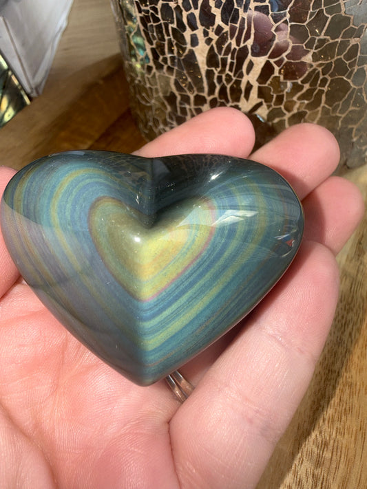 Rainbow obsidian heart B