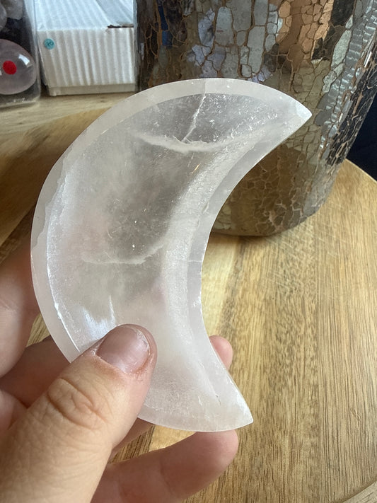 Selenite moon bowl B