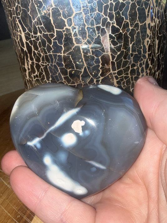 Orca Agate Heart